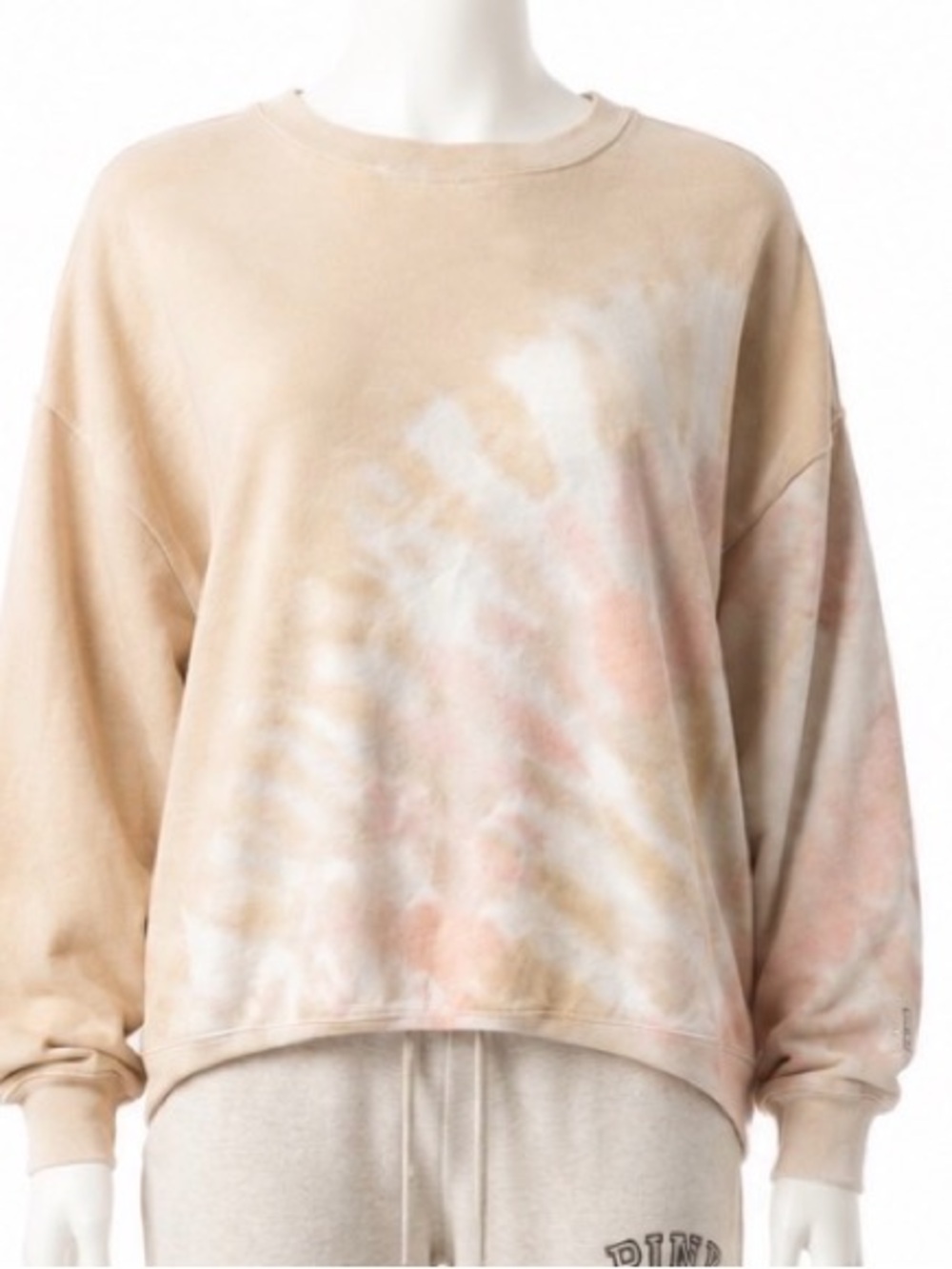 PINK Victoria's Secret Beige Tie-Dye Crewneck Sweatshirt